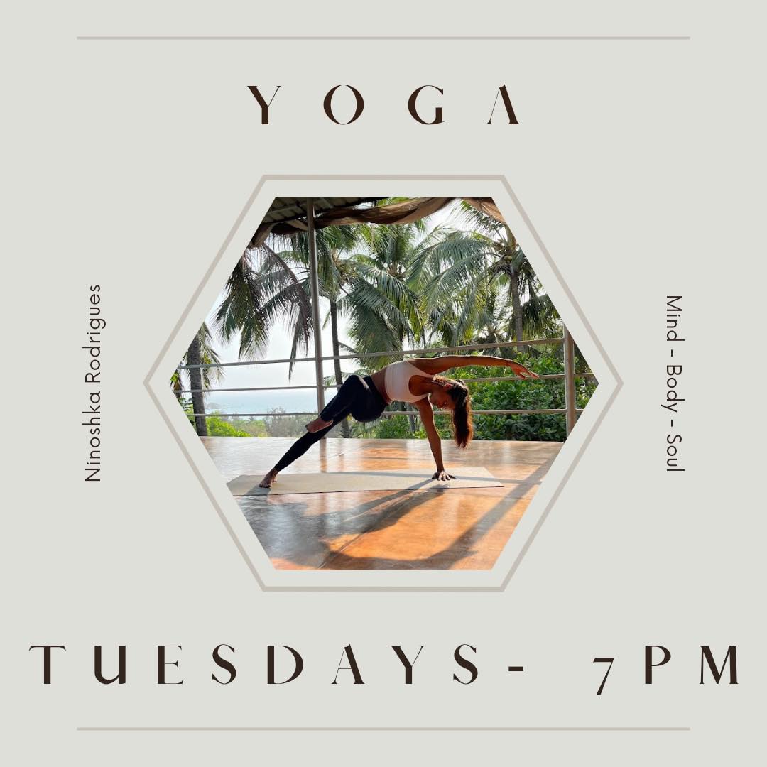 event card for yoga 7pm Tuesdays with Nosh